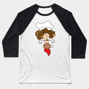 Chef with Fried Chicken Thigh Tie Baseball T-Shirt